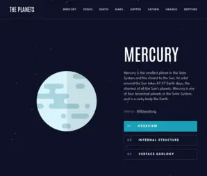 Planet Facts UI